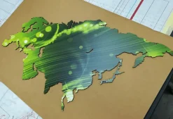 Planisfero da parete in tre misure verde