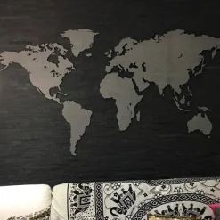 Planisfero da parete in tre misure effetto cemento