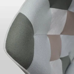 Poltrona imbottita in tessuto Patchwork Dalì Grigia