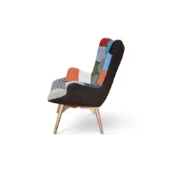 Poltrona imbottita in tessuto Patchwork Dalì