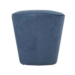 Poltrona imbottita Vanessa Blue Denim in tessuto antimacchia Blu Jeans