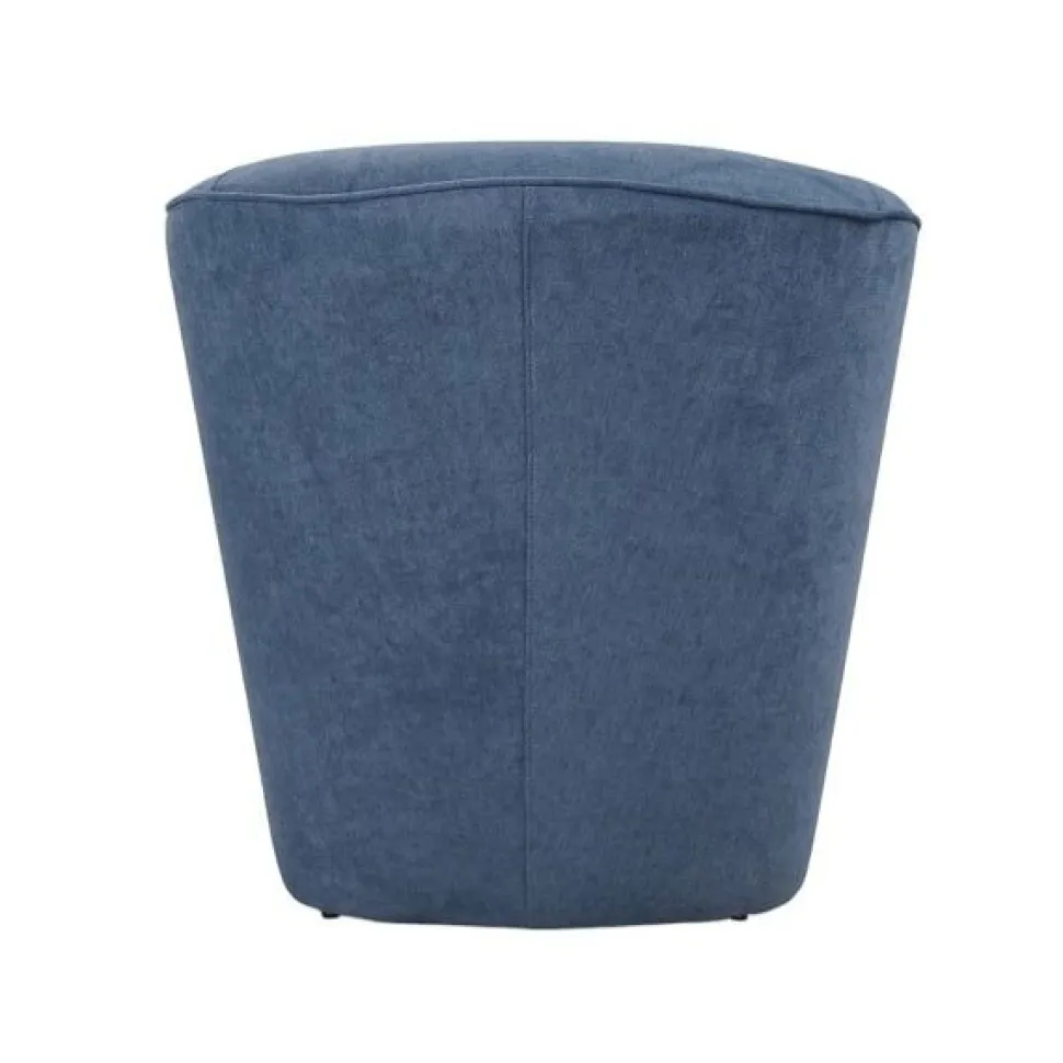 Poltrona imbottita Vanessa Blue Denim in tessuto antimacchia Blu Jeans