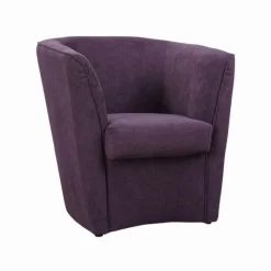 Poltrona imbottita Vanessa in tessuto antimacchia Viola