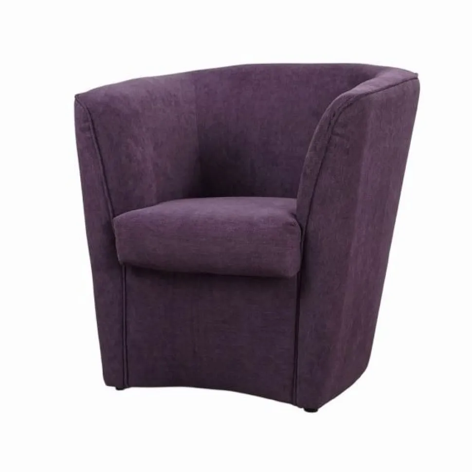 Poltrona imbottita Vanessa in tessuto antimacchia Viola