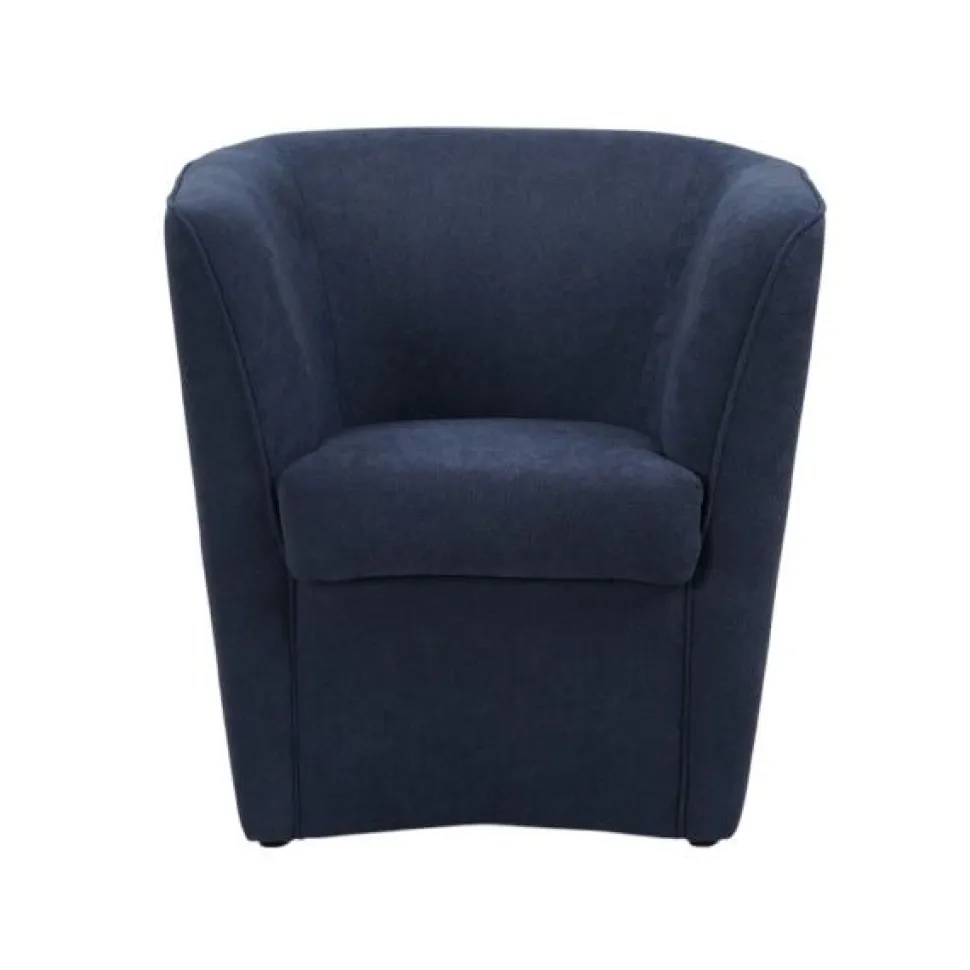 Poltrona imbottita Vanessa Night Blue in tessuto Antimacchia Blu Notte