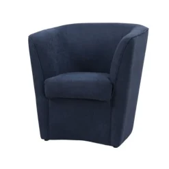 Poltrona imbottita Vanessa Night Blue in tessuto Antimacchia Blu Notte