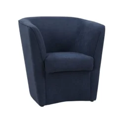Poltrona imbottita Vanessa Night Blue in tessuto Antimacchia Blu Notte