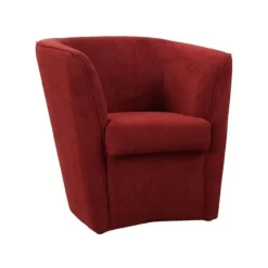 Poltrona imbottita Vanessa Red Velvet in tessuto antimacchia Rosso Bordeaux