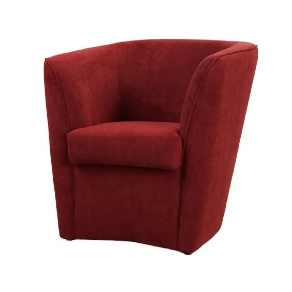 Poltrona imbottita Vanessa Red Velvet in tessuto antimacchia Rosso Bordeaux