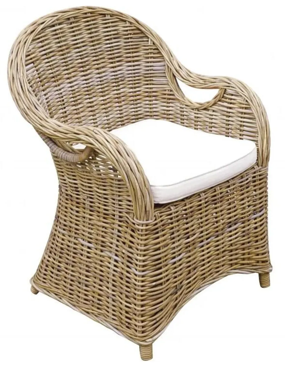 Poltroncina Semarang in Fibra Naturale Grey Kubu con Cuscino
