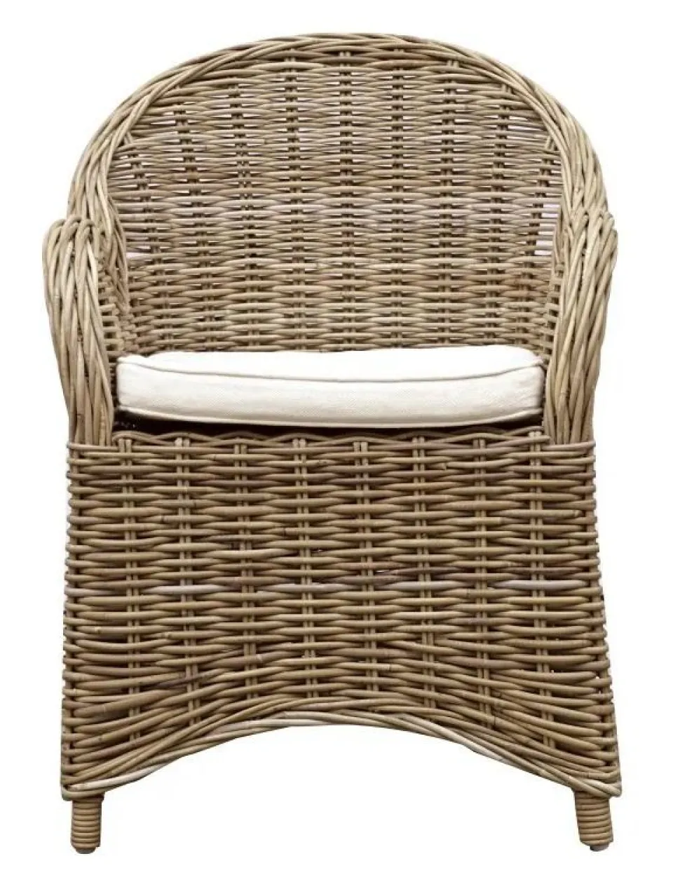 Poltroncina Semarang in Fibra Naturale Grey Kubu con Cuscino