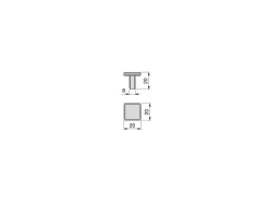 Pomolo quadrato per mobili Springfield 20x20mm