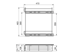 Portabottiglie estraibile con due cestelli SupraMax