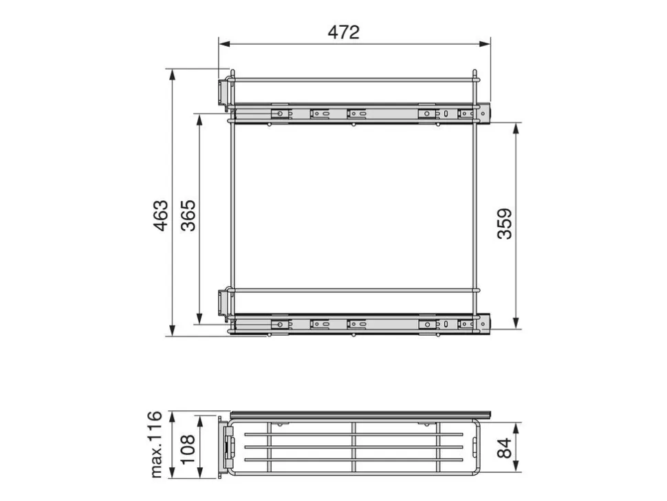 Portabottiglie estraibile con due cestelli SupraMax