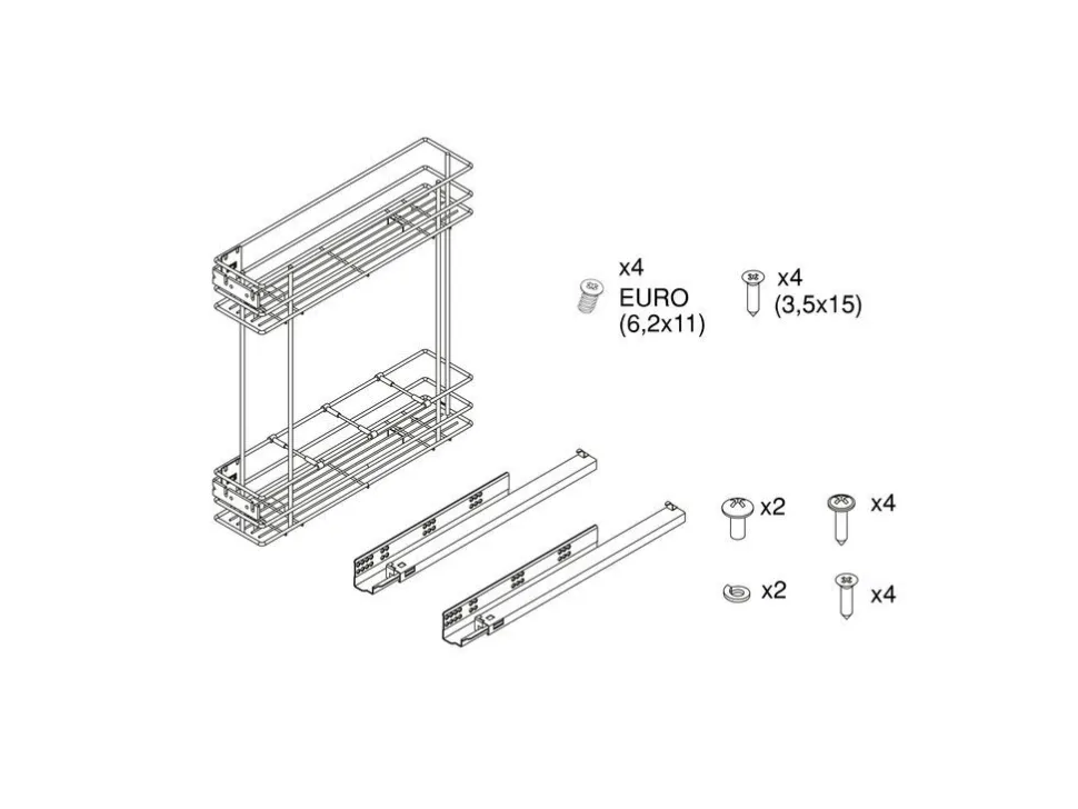 Portabottiglie laterale estraibile con chiusura soft Supra