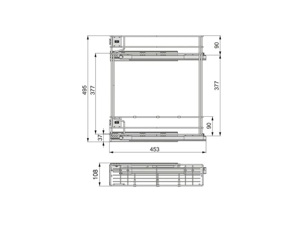Portabottiglie laterale estraibile con chiusura soft Supra