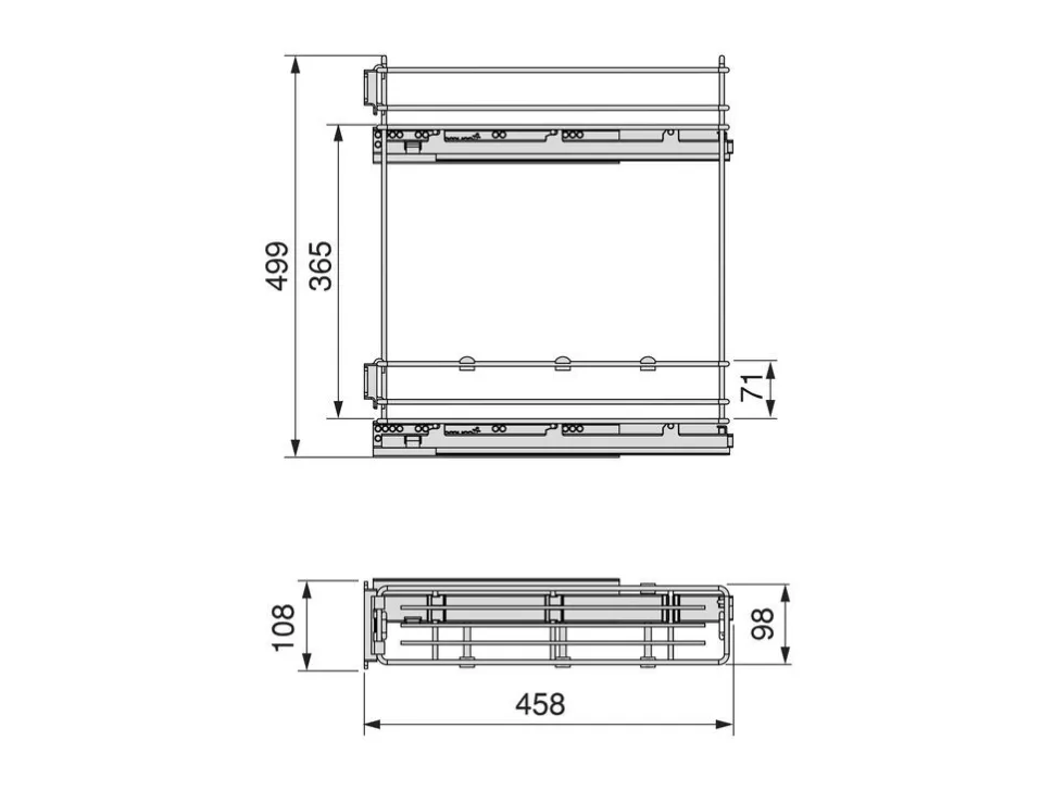 Portabottiglie laterale estraibile con chiusura soft TitaneMax disponibile in 2 misure