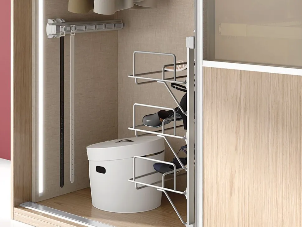 Porta cinture laterale estraibile Anodizzato opaco per armadi in Acciaio e Tecnoplastica