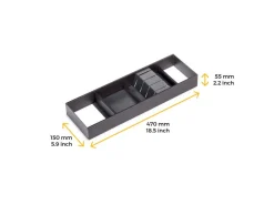 Portacoltelli per cassetto Orderbox, 150x470 mm, Acciaio e Legno, Grigio antracite