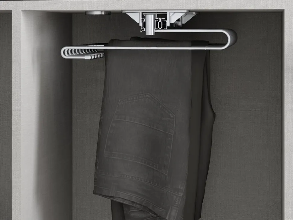 Porta pantaloni estraibile in Acciaio disponibile in 3 colori