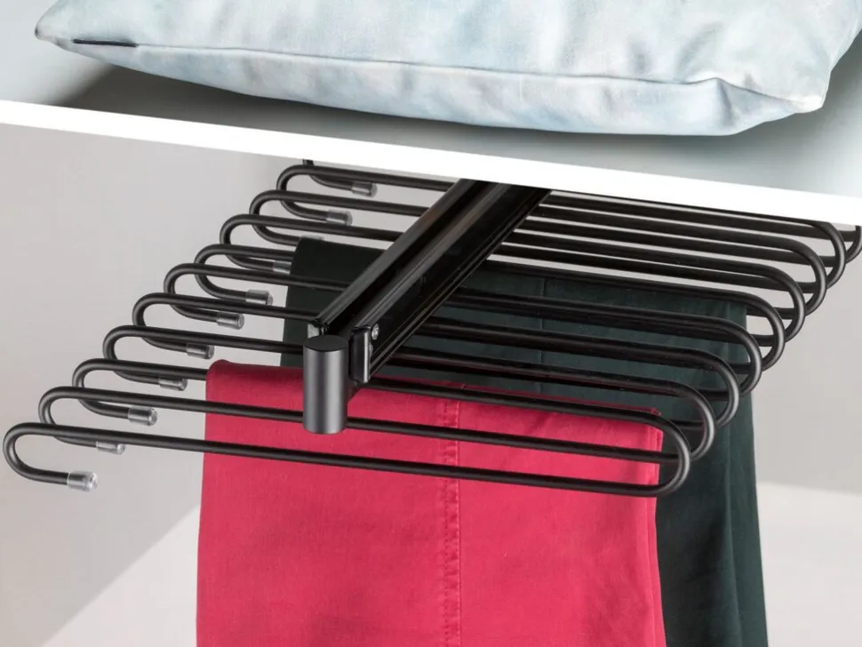 Porta pantaloni estraibile in Acciaio disponibile in 3 colori