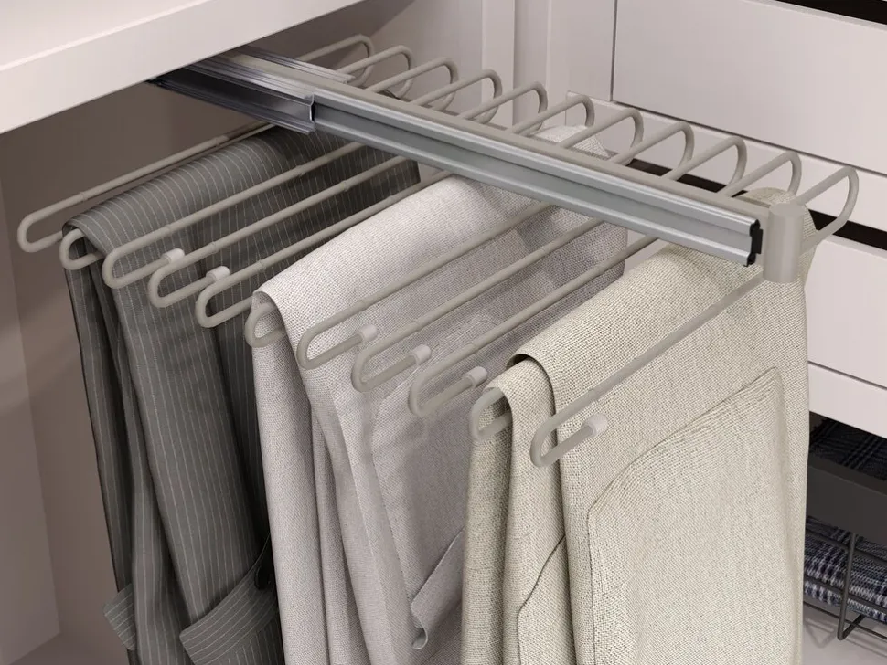 Porta pantaloni estraibile in Acciaio disponibile in 3 colori