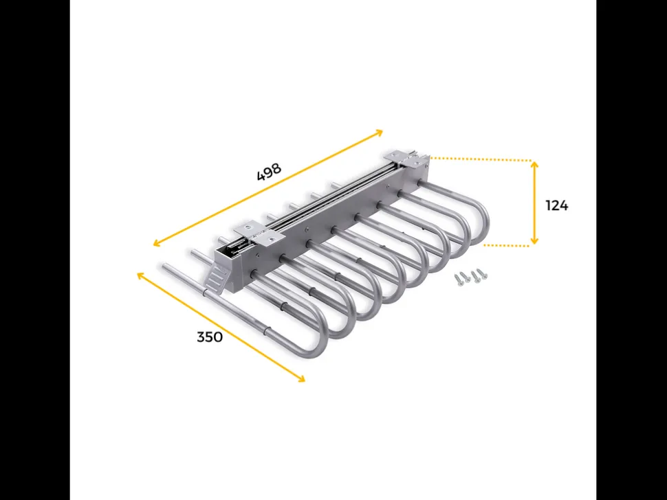 Portapantaloni estraibile per interno armadio in Alluminio e Tecnoplastica disponibile in 2 colori