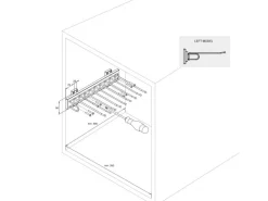 Porta pantaloni montaggio laterale per armadio finitura Cromato lucido