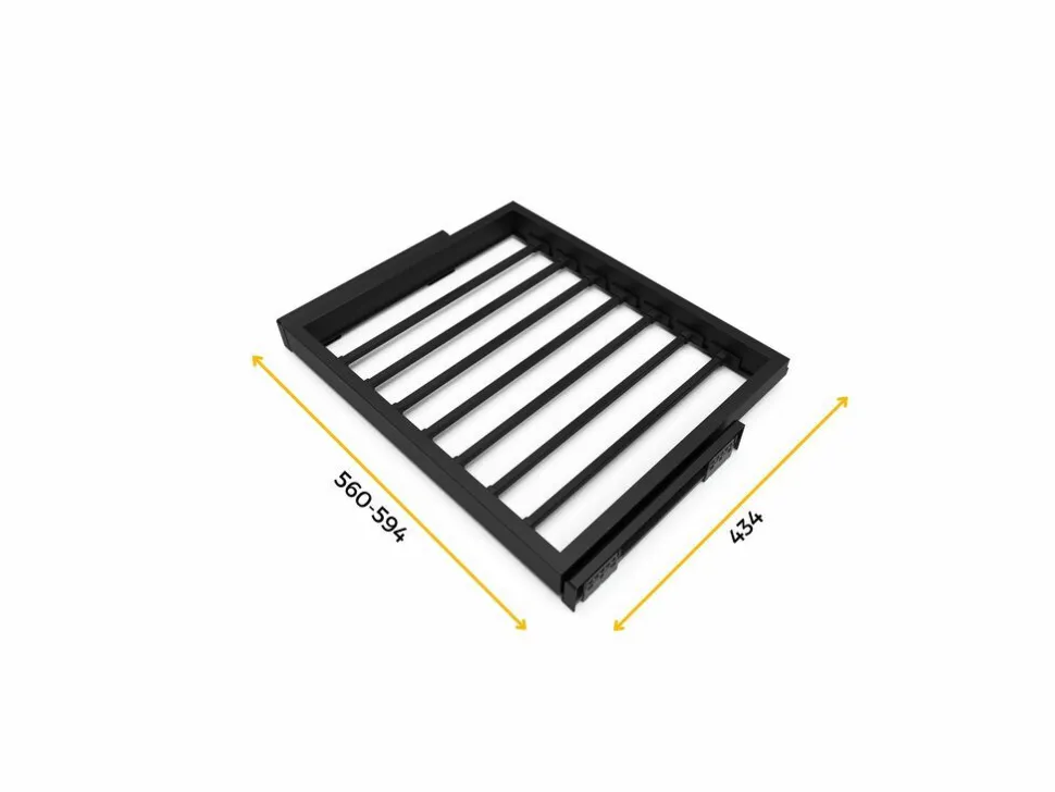 Portapantaloni regolabile con telaio di scorrimento per armadi disponibile in 2 colori e 3 misure
