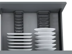 Portapiatti per cassetto Orderbox, 120x470 mm, Alluminio e Tecnoplastica, Grigio antracite