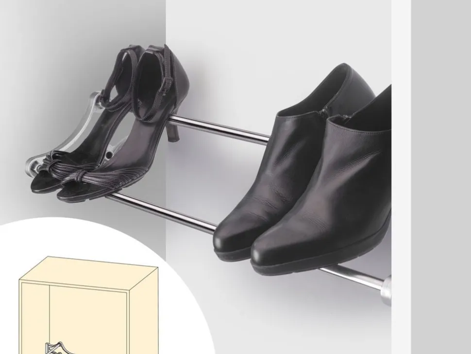 Porta scarpe Self per interno armadio in Acciaio e Tecnoplastica