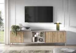 Porta Tv 4 ante battenti senza maniglie con vano a giorno Linea Dalì