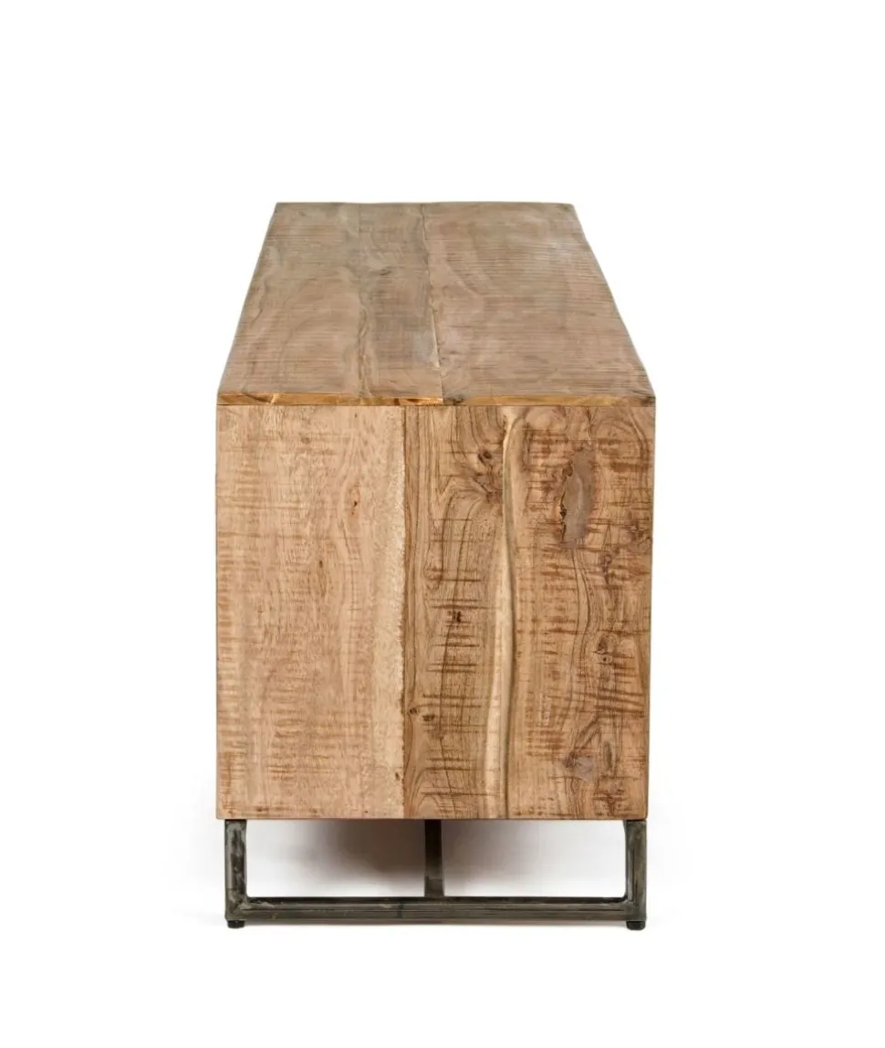 Porta Tv 2 ante e 1 cassetto Elmer in legno d'acacia