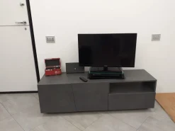 Porta Tv 2 ante e 1 cassetto linea Virgola in Ardesia