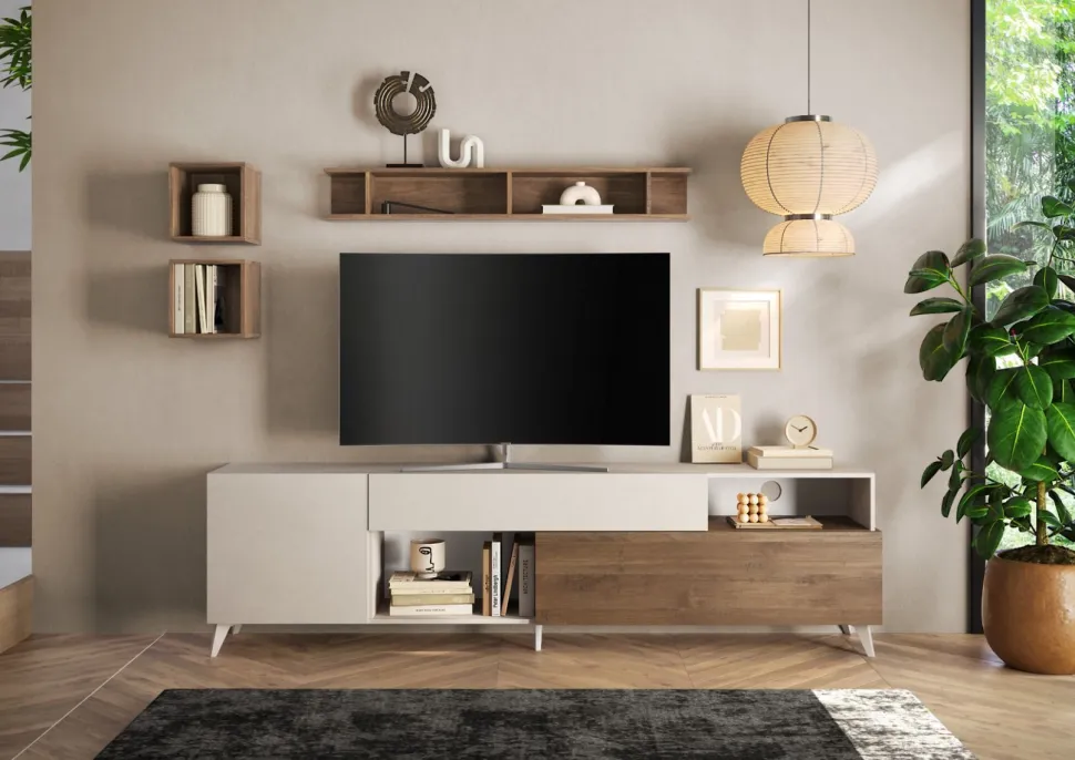 Porta Tv 2 ante e 1 cassetto linea Odessa L 240 disponibile in 4 colori