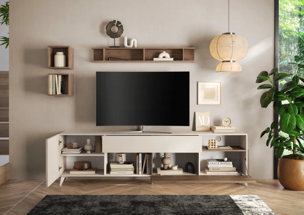 Porta Tv 2 ante e 1 cassetto linea Odessa L 240 disponibile in 4 colori