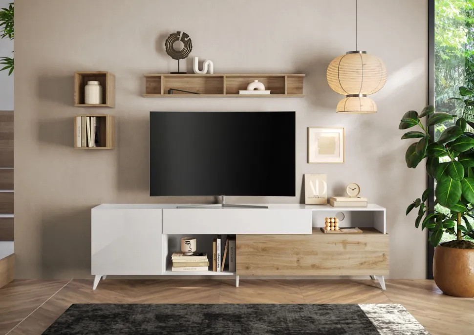 Porta Tv 2 ante e 1 cassetto linea Odessa L 240 disponibile in 4 colori