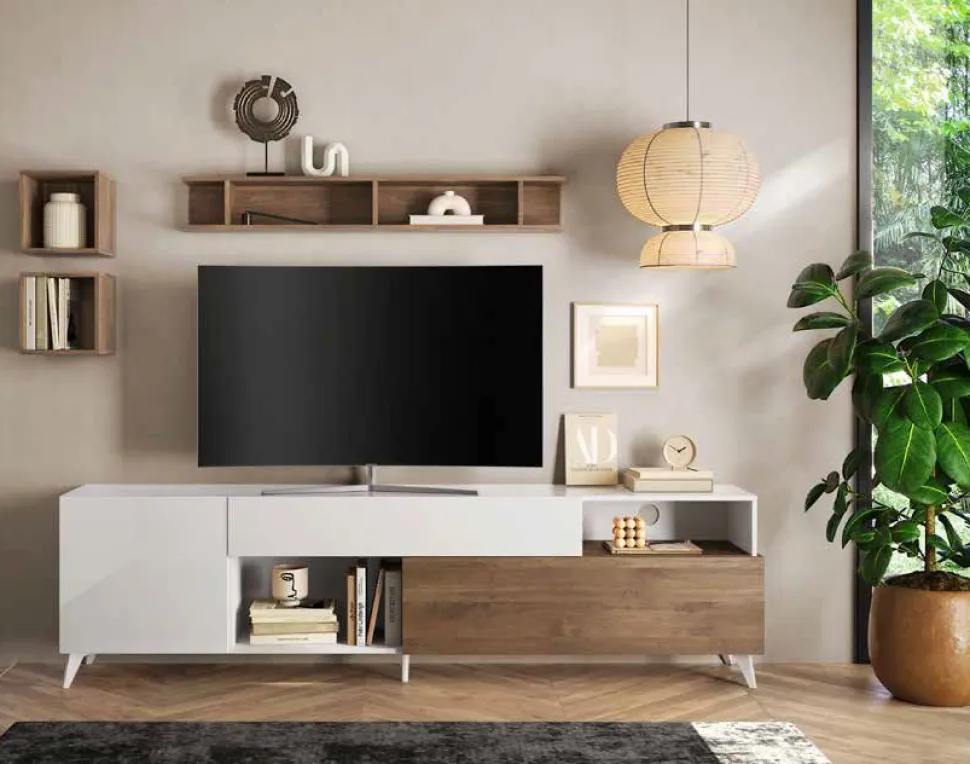 Porta Tv 2 ante e 1 cassetto linea Odessa L 240 disponibile in 4 colori