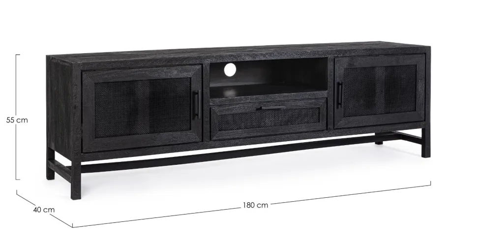 Porta Tv 2 ante e 1 cassetto Weston in legno di mango