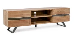 Porta Tv 2 ante e 2 vani Aron in legno di acacia disponibile in 2 misure