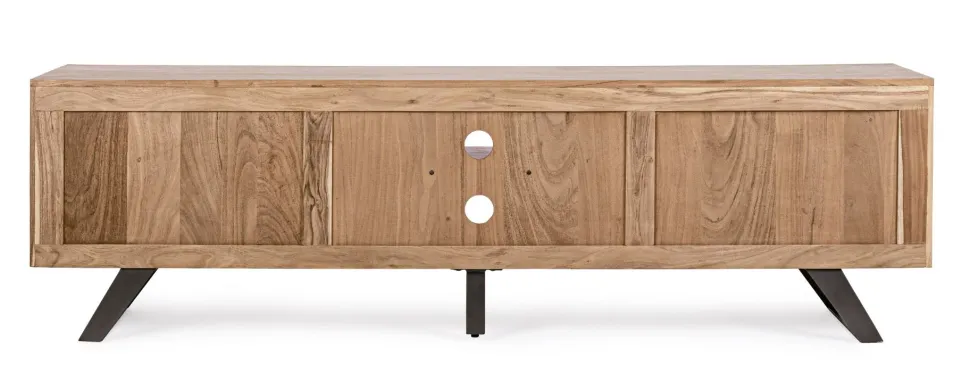 Porta Tv 2 ante e 2 vani Aron in legno di acacia disponibile in 2 misure