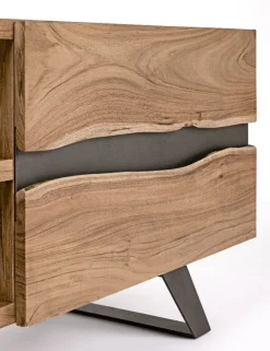 Porta Tv 2 ante e 2 vani Aron in legno di acacia disponibile in 2 misure