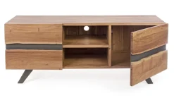 Porta Tv 2 ante e 2 vani Aron in legno di acacia disponibile in 2 misure