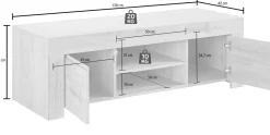Porta Tv 2 ante linea Clear in Bianco Opaco con grafica flower