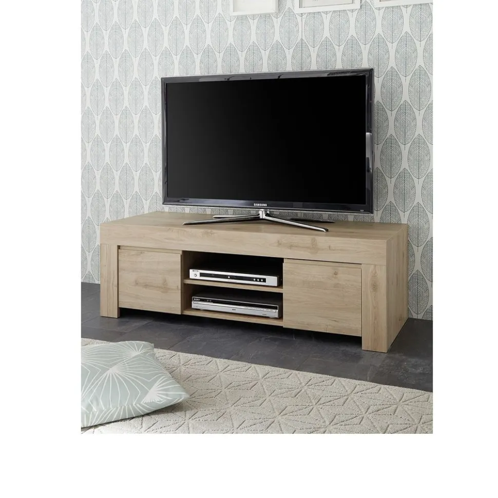 Porta Tv 2 ante linea Clear in Rovere Cadiz