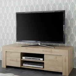 Porta Tv 2 ante linea Clear in Rovere Cadiz