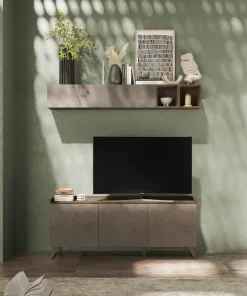 Porta Tv 3 ante linea Oscar in finitura Rovere Mercure e Bronzo