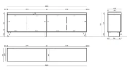 Porta Tv 4 ante linea Oscar in finitura Rovere Mercure e Bronzo