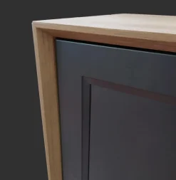 Porta Tv basso Bianco Opaco con 2 ante e 2 vani a giorno senza maniglia linea Tilt CLASSIC