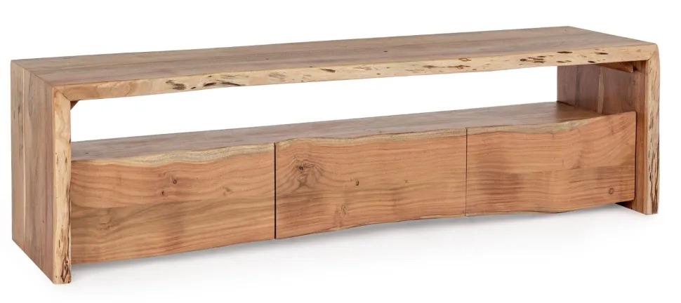 Porta Tv 3 cassetti Eneas in legno di acacia